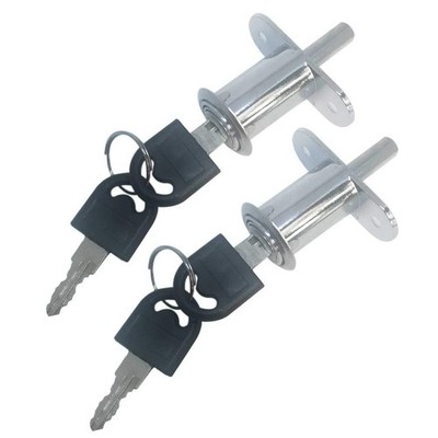 Cylindrical Length 32 mm Push Plunger Lock Sliding Cabinet Lock (2 Pack)