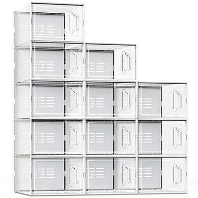SEE SPRING XLarge Shoe Storage Box Fit Size 11, Clear Plastic Stackable Shoe ...