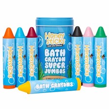 Super Jumbo Bath Crayons Non Toxic 7 Pack for Toddlers 1-3 and Kids 4-8, Na...