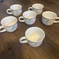 (6) International Tableworks Stoneware Japan Porto Coffee Tea Cup Pink Blue