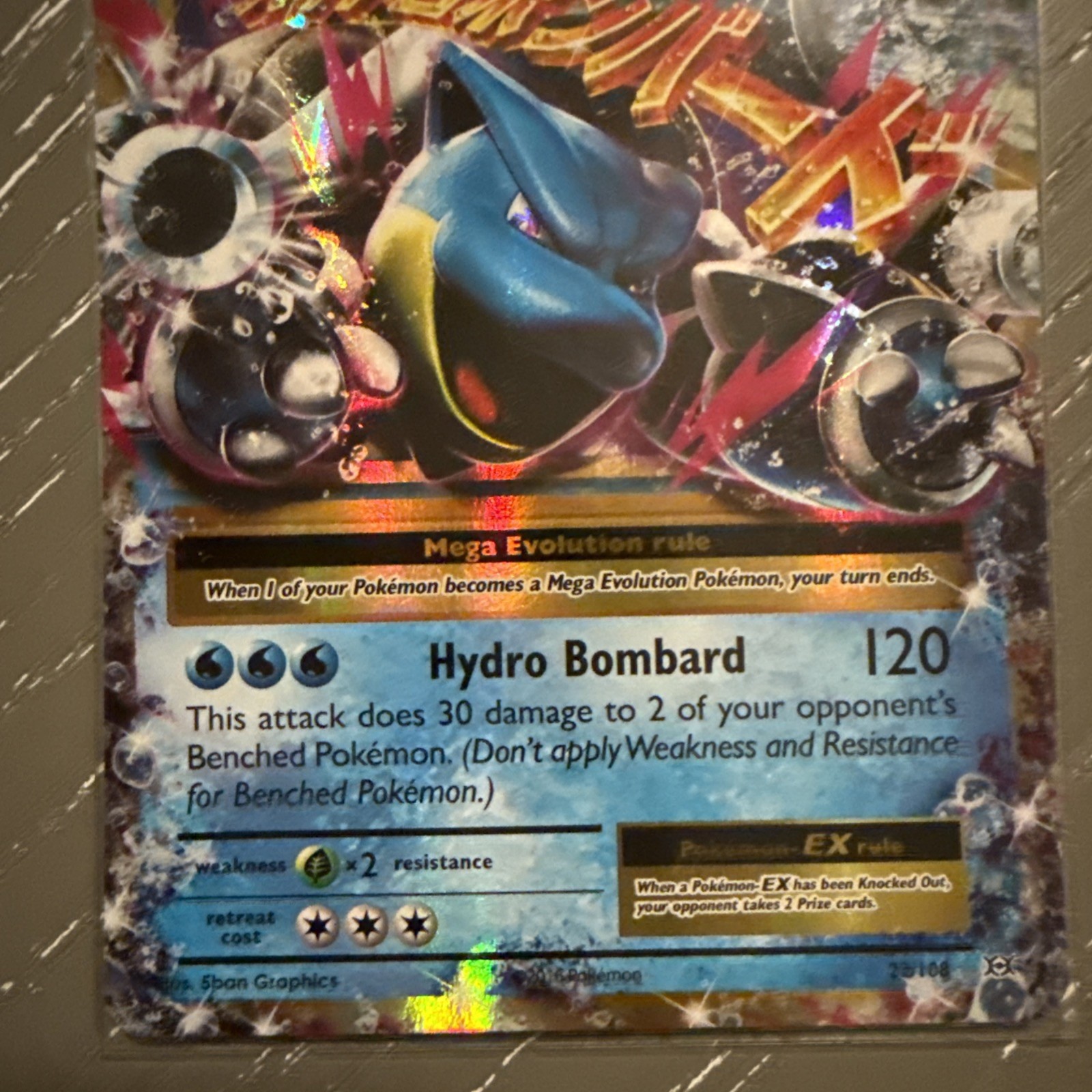 Pokemon TCG M Blastoise EX XY Evolutions 22/108 Ultra Holo Rare - NM