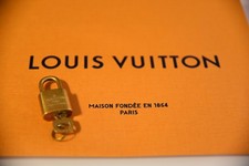 Louis Vuitton LV Padlock and Key Set 316 Gold Brass Authentic
