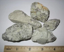 5 ROUGH 1.2"- 1.6" GREEN MOONSTONE & SMOKY QUARTZ CRYSTAL STONES NH, USA 223g *2