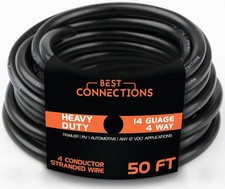 Best Connections Heavy Duty 14 Gauge 4 Way Trailer Wire 50 Feet