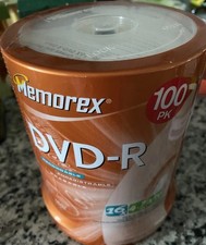 MEMOREX DVD-R  16X - 4.7GB - 120 Minute 100 Pack Spindle SEALED PKG. OS-2005