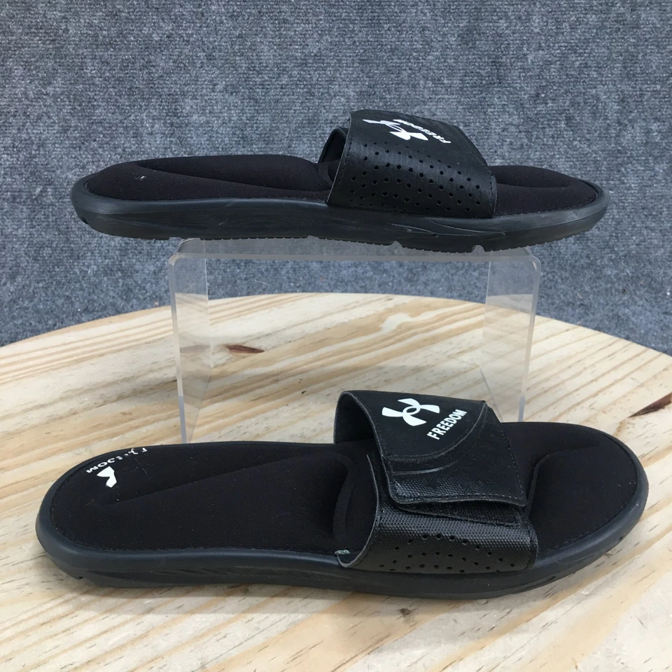 Sandalias Under Armour para hombre 8 Ignite Freedom deslizables negras sin cordones 3025686-001 Foto 2 de 4