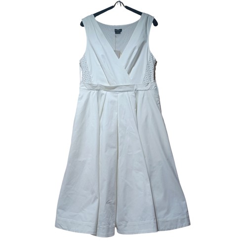 Anthropologie Collette Dinnigan White Pleated Trellis Dress 10 Bride Party Grad