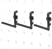 1.5 inch Pegboard Hooks Kit 200 pk L Style for Assortment Tool Organizer Black