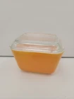 Vintage Pyrex Refrigerator Dish #501-B with Lid 1-1/2 Cup Orange.