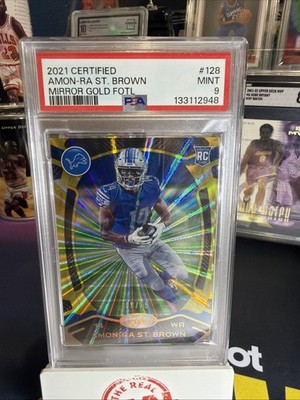 2021 Panini Certified - Rookies Amon-Ra St. Brown #128 Mirror Gold /15 (RC) Pop1