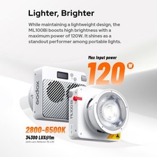 Godox ML100Bi Kit2 LED Video Light 120W Bi-Color Photography Fill Li KQKF
