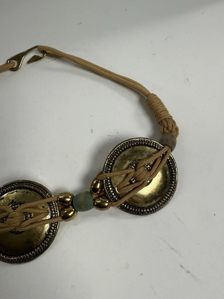 Cinturón Concho Medallón Tono Dorado Vintage Vaquera Suroeste Boho Mujeres Pequeño Med Foto 3 de 4