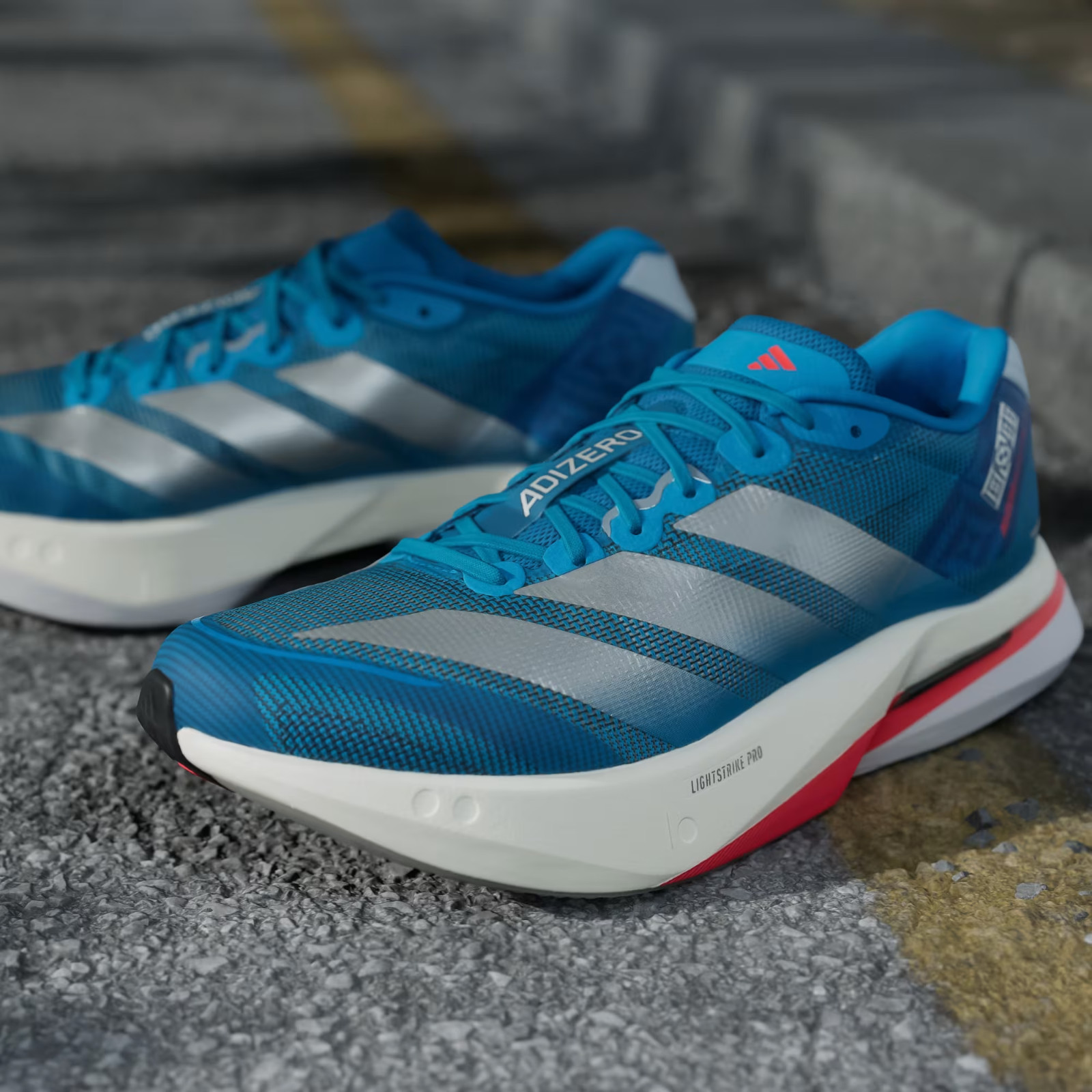 Adizero Boston 13 Men's Shoes in Solar Blue/Silver Metallic/Dark Solar Blue image 5
