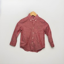 Polo Ralph Lauren Boys Size 5 Red Oxford Button Down Shirt Pony Logo Cotton