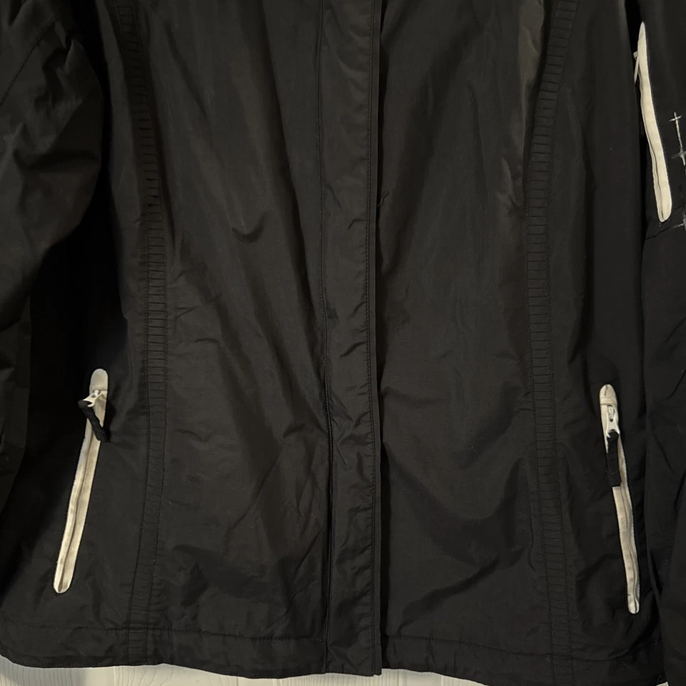 Columbia Mujer XL Bugaboo Omni-Tech Impermeable Transpirable Chaqueta Negra Cremallera Foto 2 de 4