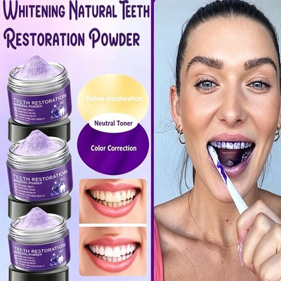 3PCS Fresh Mint Breath Teeth Powder Effective Stain Cleaning Gum Firming Care