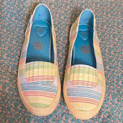 Rocket Dog Women s Multicolor Striped Woven Espadrille Slip-On Flats 10M