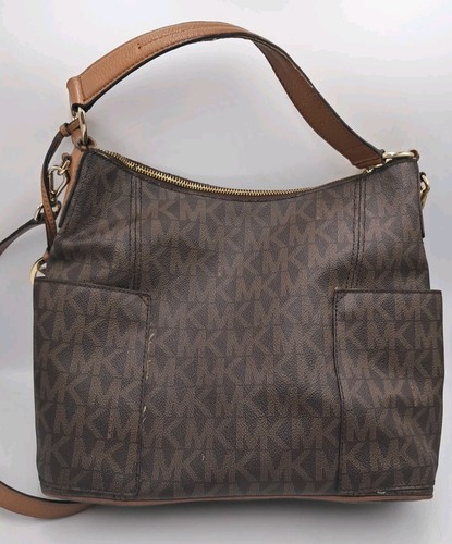 Borsa a tracolla Michael Kors Anita Big Purse con tracolla lunga monogramma marrone - Foto 5 di 14