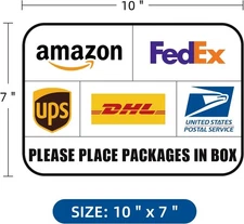 Package Delivery Sign, Package Delivery Stickers, Leave Packages in the Box Sign