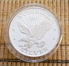 1985 Sunshine Mining 1 oz .999 Fine Silver Round