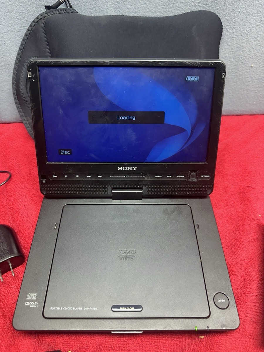 Sony FX950 Portable Swivel Screen DVD Player Remote Charger, Carry