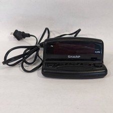 Sharp SPC026 Digital Alarm Clock Black Red LED Display Electric Battery Backup