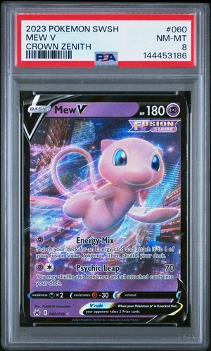 2023 POKEMON SWORD & SHIELD CROWN ZENITH #060 MEW V PSA 8