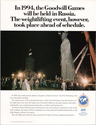 Turner Broadcasting 1992 Goodwill Games Print Ad St Petersburg Russia
