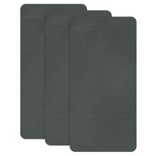 3-Pack 7.9x3.9" Polyester Fabric Repair Self-Adhesive Patches, Dark Gray