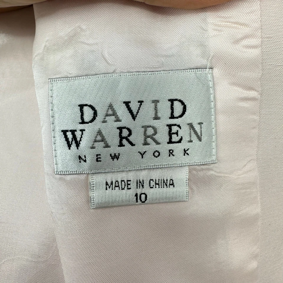 De colección Años 80 Daved Warren Mujer 10 Falda Chaleco Seda Traje Rosa Pastel Bordado Foto 3 de 4