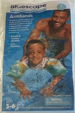 Bluescape Green Shark Inflatable Armbands / Swim Ring Pool Float for Kids, 3-6.