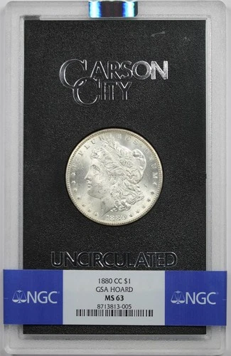 1880-CC $1 NGC/GSA HOARD MS 63 Morgan Silver Dollar W/ Box + COA