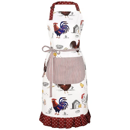 Küchenschürzen Damen süß verstellbar mit Taschen schönes Hühnermuster 50er - Bild 1 von 7