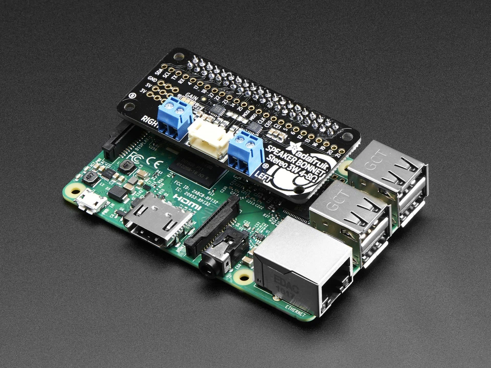 Adafruit I2S 3W Stereo Lautsprecher-Bonnet für Raspberry Pi Zero, Pi Zero W,3346 - Bild 2 von 4