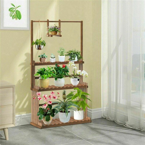 3 Tier Large Wood Plant Stand Vertical Flower Bonsai Display Rack Balcony Garden - Picture 7 of 12