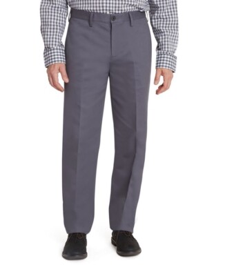 Lands End Men s Flat Front Chino Pants Charcoal Grey 30 X 30 Wrinkle Free NEW
