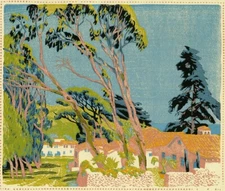 Gustave Baumann : Windswept Eaucalyptus : 13X19 Archival Art Print