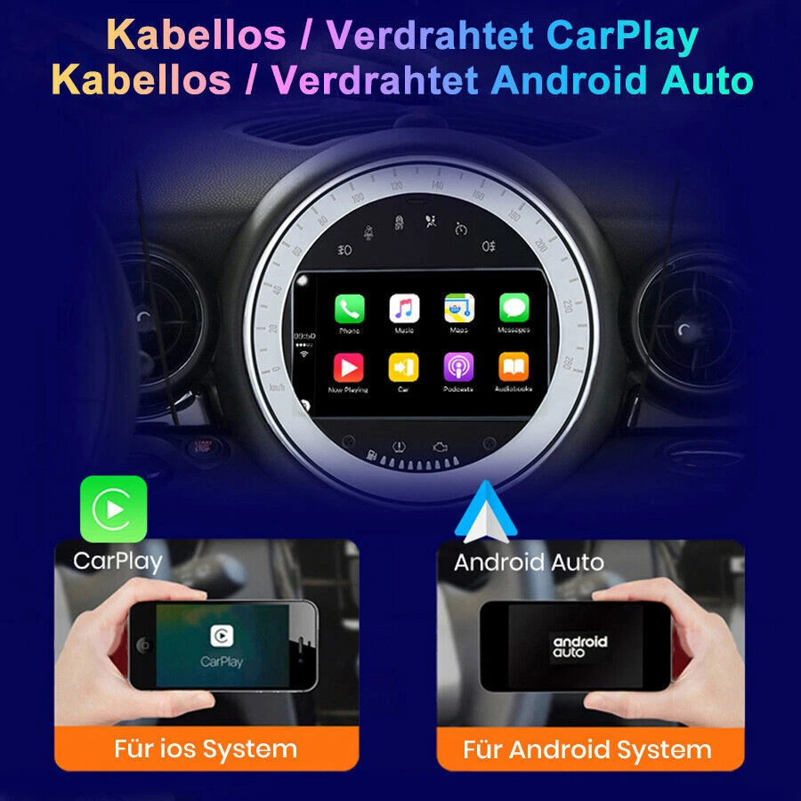 GPS Navi Autoradio für BMW Mini Cooper CarPlay DVD SWC WIFI DSP Android 11 DAB+  - Bild 4 von 4