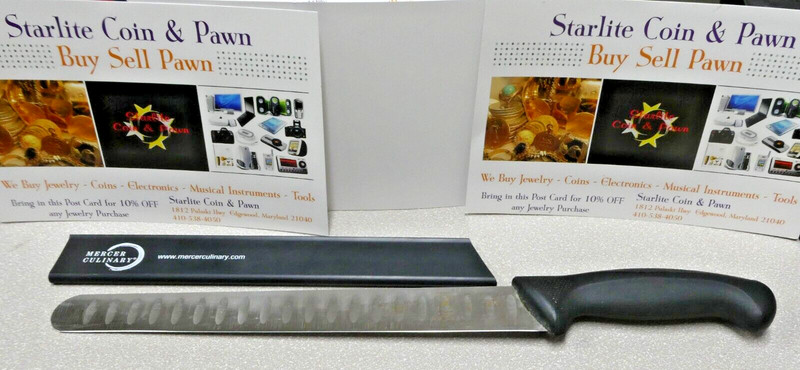 Mercer Culinary M23011 Millennia 11-Inch Granton Edge Slicer, Black