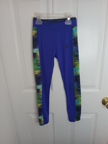 Girls Adidas Size 6X Blue Purple Striped Pants / Leggings Colorful - Picture 4 of 14