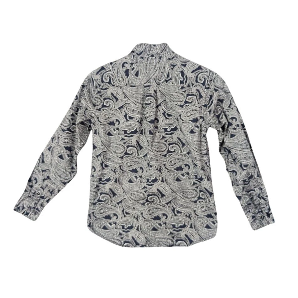 Camisa Cinch Paisley Estampado Abotonada Estilo Occidental Manga Larga Niños Talla M Foto 2 de 4