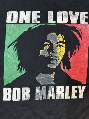 Vintage Yazbek Bob Marley One ❤️Love Graphic Unisex T-Shirt Size 