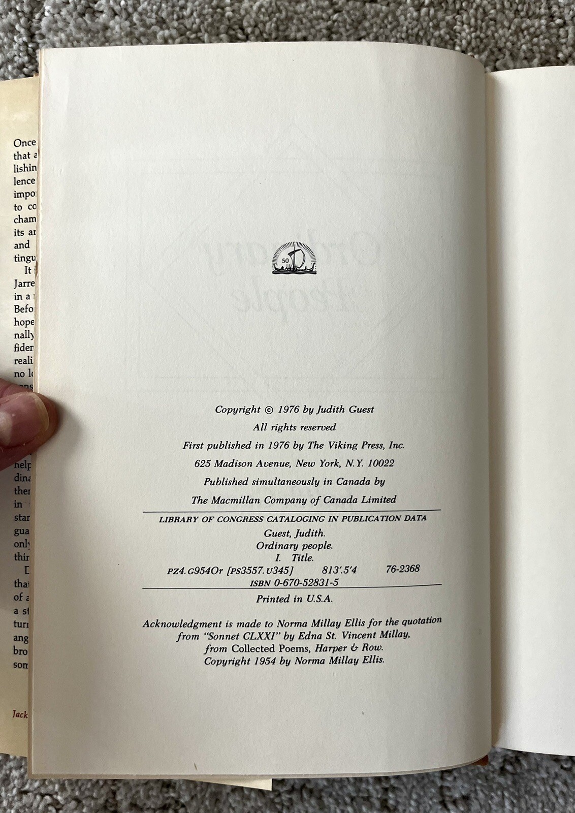 ORDINARY PEOPLE by Judith Guest Hardcover 9780670528318 eBay