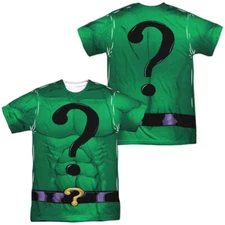 Batman Riddler Uniform Unisex Adult Halloween Costume T Shirt, S-3XL