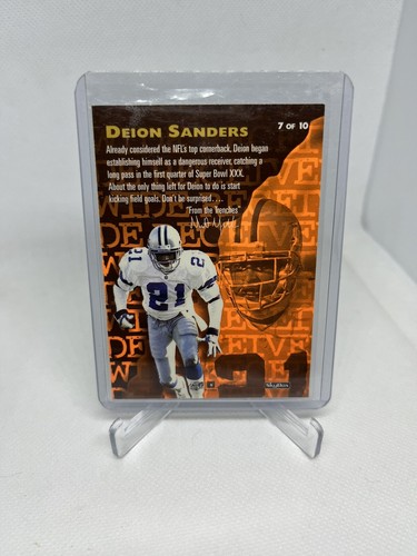 1996 Skybox Impact DEION SANDERS VersAteam Insert HOF’er Cowboys MINT - Picture 2 of 2