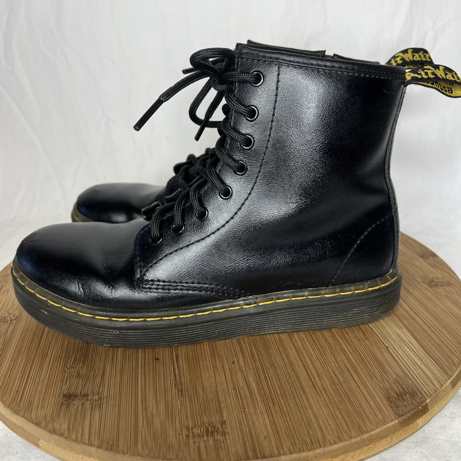 Doc Martens Zavala J Combat Boots Womens Size 5 Black Leather Zip UP Boots thumbnail 5