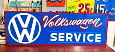 36" Hand Painted Vintage Volkswagen SERVICE SIGN VW Bug CAR Gas Oil Dealership