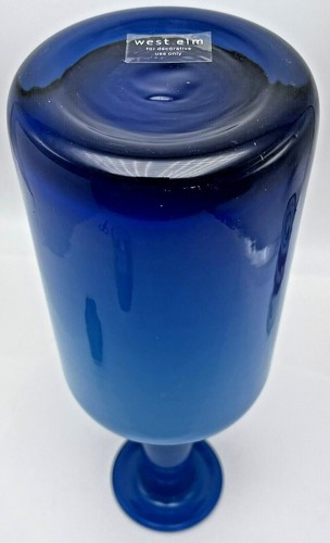 Jarrón de vidrio West Elm Holmegaard Kastrup estilo azul 12 7/8 pulgadas de alto MCM - Imagen 7 de 8