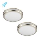 Led Ceiling Flush Mount Ceiling Light Brushed Nickel 2-Pack 10'/12"/14"