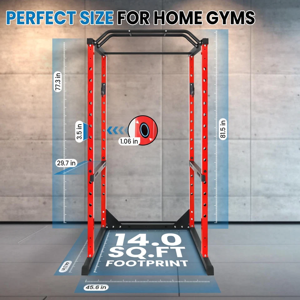 Силовая клетка 1200 фунтов Q235 рама из углеродистой стали стойка для приседаний для тренировок дома и тренажерного зала - Изображение 4 из 4